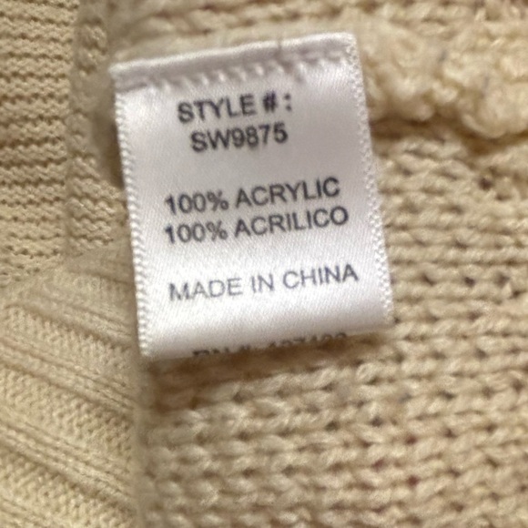 Pink Owl-Cream Knit sweater with blue anchor embroidered on it - Picture 6 of 6